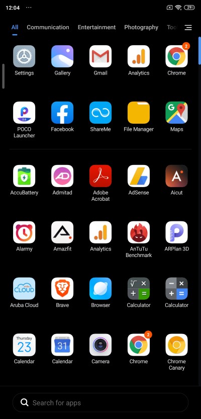 Di ponsel Xiaomi dan Redmi dengan MIUI 11 Anda akhirnya dapat menggunakan App Drawer 2