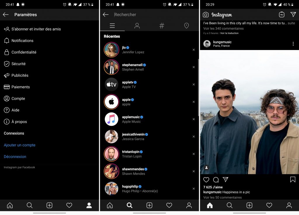 Instagram    попробуйте темный режим в его версии для Android 10 2 "class =" wp-image-106760
