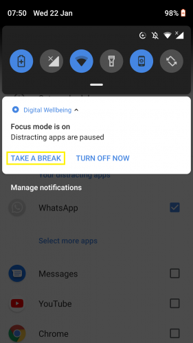 Cara Mengatur Mode Fokus untuk Aplikasi di Android 13