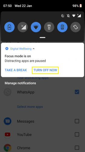 Cara Mengatur Mode Fokus untuk Aplikasi di Android 14