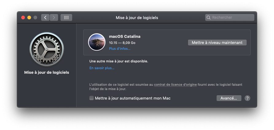 mac desactiver dan otomatis macOS Catalina: komentar telah ditambahkan oleh apps 32 bit