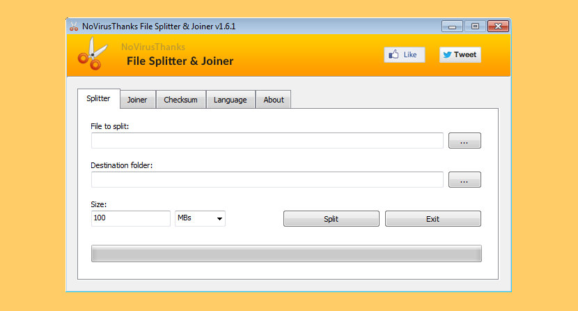 NoVirusTerima kasih. File Splitter & Joiner