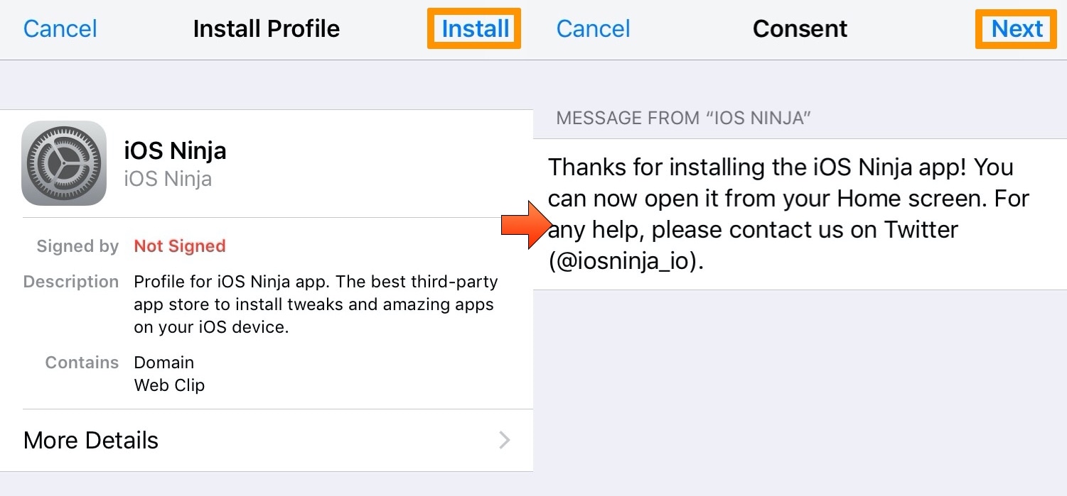 Hur man använder iOS Ninja för att installera jailbreak har aldrig gjorts utan en dator 6