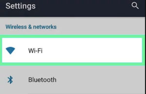 Opsi WiFi dalam pengaturan