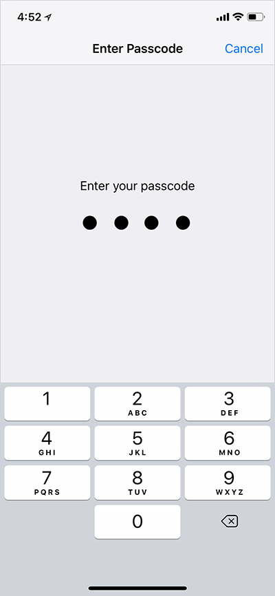 Masukkan Passcode di iPhone atau iPad Anda
