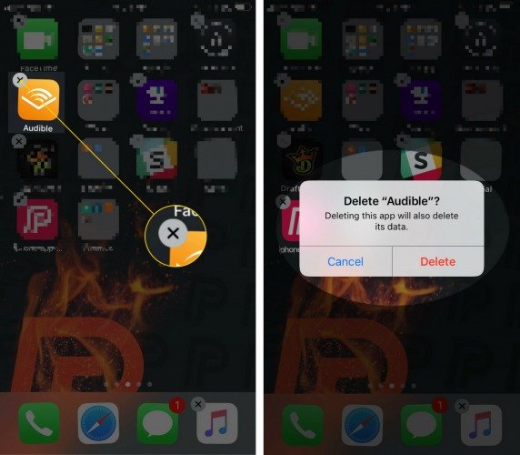 Ta bort Ringing App på iPhone