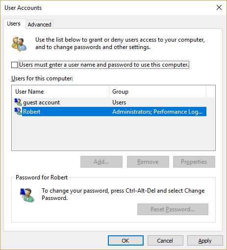 Cara Melewati Windows 10 Layar Masuk dan Masuk ke Akun Pengguna Anda Secara Otomatis 2