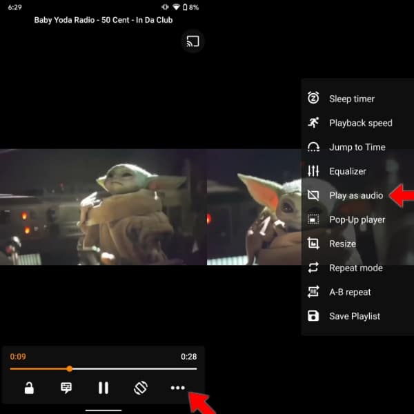 Bermain YouTube Latar belakang VLC untuk Android 2