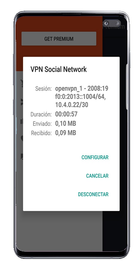 Koneksi data di Jaringan Sosial VPN