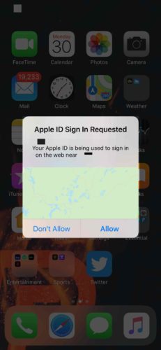yêu cầu đăng nhập apple id