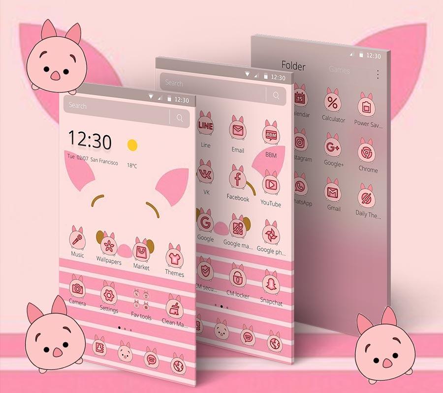 pink cute piggy theme1