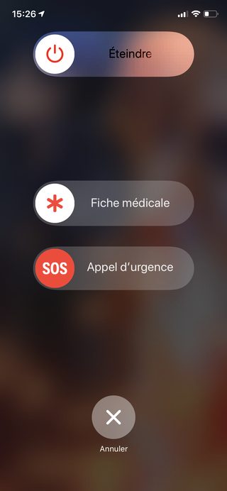 iphone eteindre appel urgence fiche medicale Consulter la fiche médicale, en urgence, d'un iPhone verrouillé