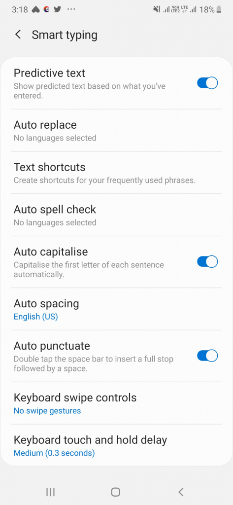 Inaktivera Android AutoCorrect på Samsung Galaxy