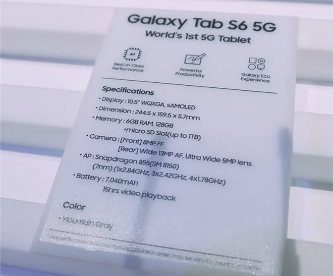 Samsung Galaxy Spesifikasi Tab S6 5G mengungkapkan, 10,5 inci dan 15 jam masa pakai baterai 1