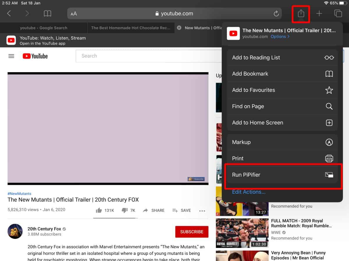 Как посмотреть YouTube в режиме «картинка в картинке» на iPad 1