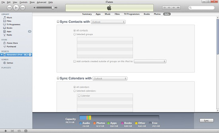 Sinkronkan Kalender dengan iTunes