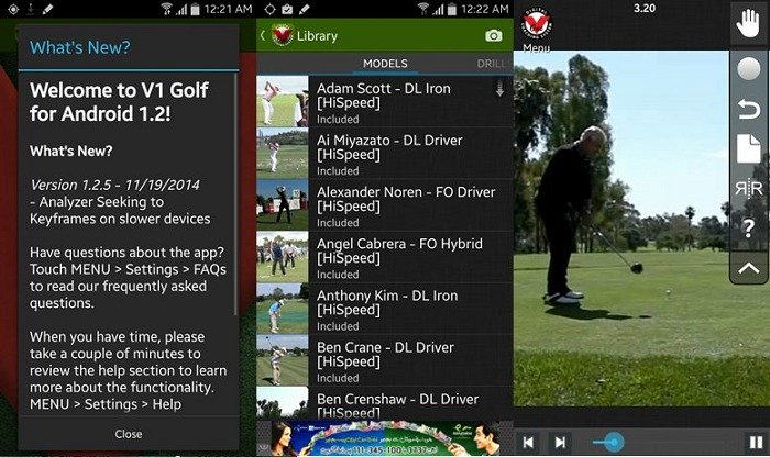 V1 Golf User Interface