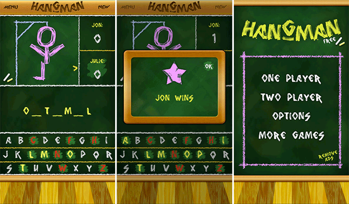 Screenshot Hangman Two Player iPhone dan iPad Game