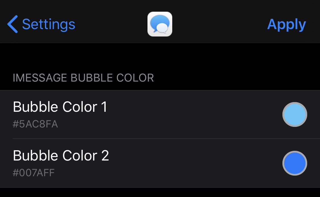 Beri iMessage gelembung gradien warna khusus dengan tweak ini 3