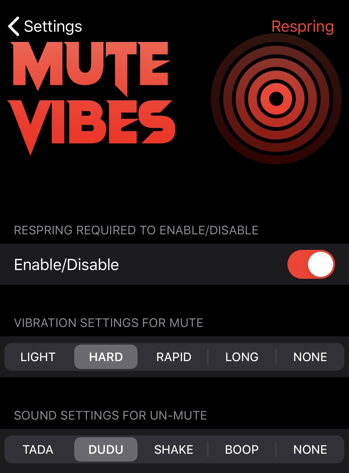 Sesuaikan suara dering dan dering dering / diam iPhone Anda dengan MuteVibes 3