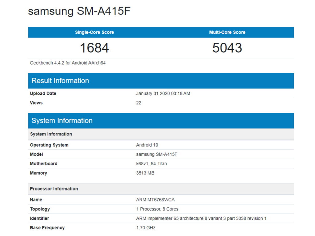 Fantastiska specifikationer för kommande Samsung Galaxy A41 har dykt upp