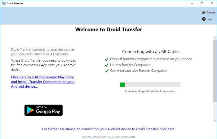 Cara menyimpan dan mencetak pesan ponsel Android Anda dengan Droid Transfer 1