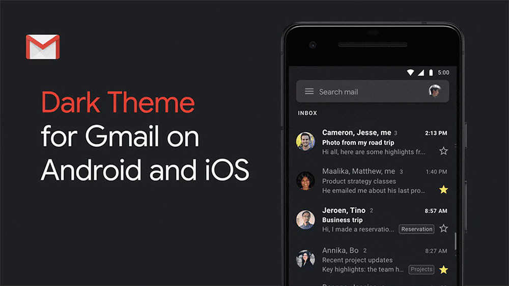 Gmail mulai menyebarkan mode gelap di iOS dan Android