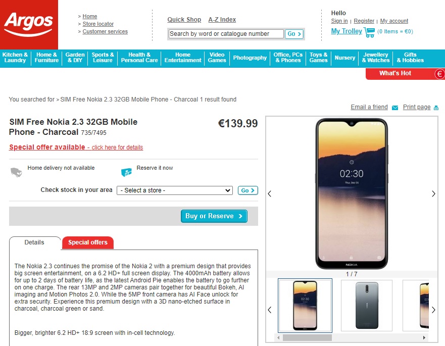 Nokia 2.3 sekarang tersedia di Irlandia dengan harga € 139,99 1