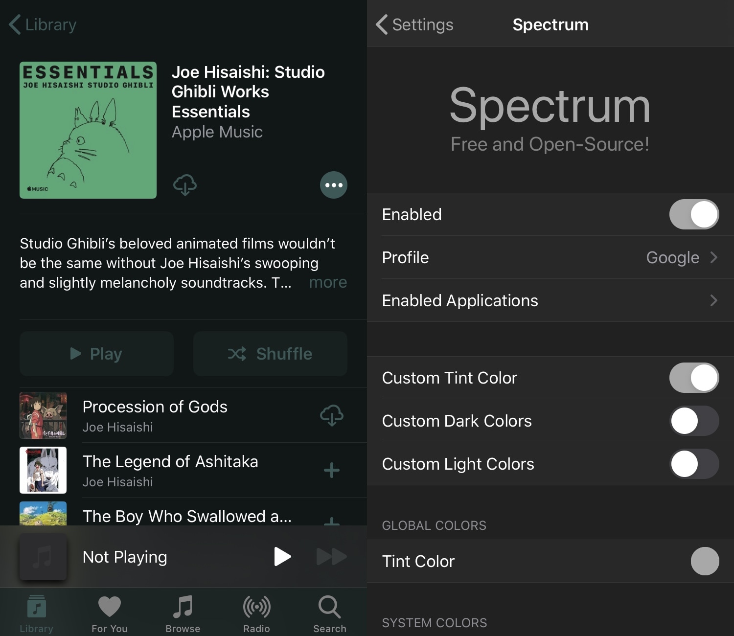 Spectrum позволяет джейлбрейкерам бесплатно раскрашивать пользовательский интерфейс iOS 2