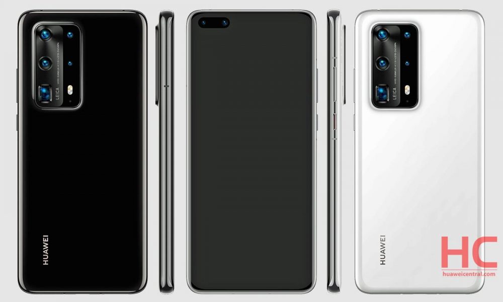 El renderizado del Huawei P40 Pro revela la monstruosa configuración de 5 cámaras y la versión cerámica