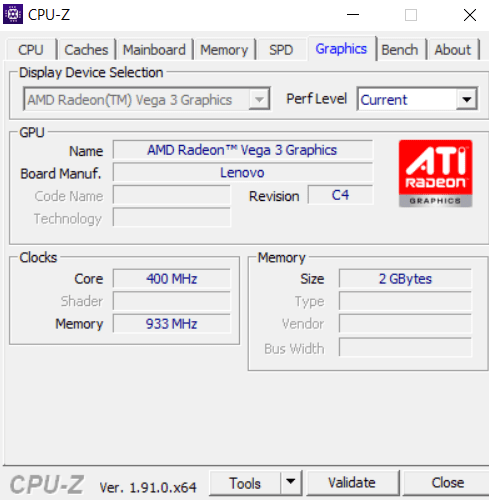 Идентификация видеокарты CPU Z