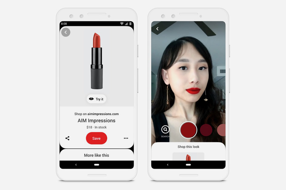 Cara mencoba nuansa lipstik dengan PinterestAlat makeup AR baru