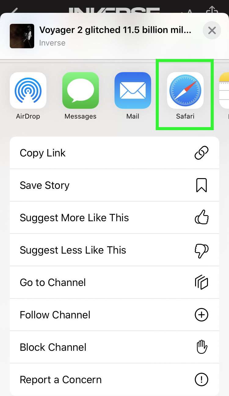 Apple Berita cerita terbuka di Safari 2