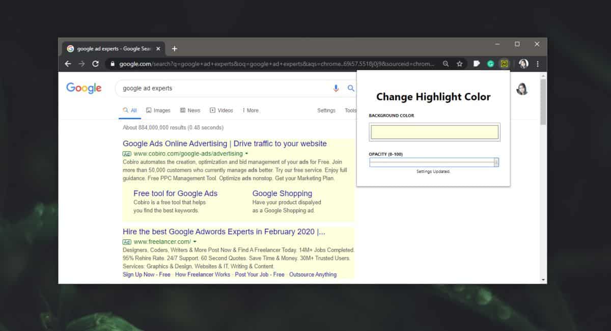 Cara menyorot iklan di halaman hasil pencarian Google di Chrome