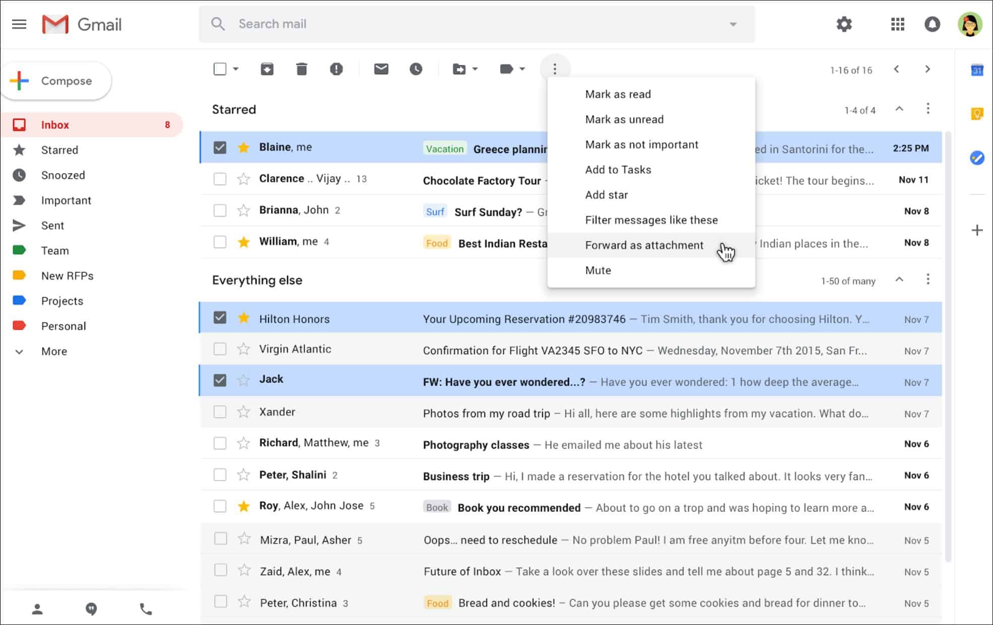 Google позволяет отправлять электронные письма в виде вложений в Gmail 1
