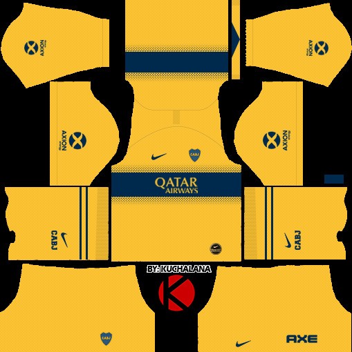 Boca Juniors Seragam pengunjung versi 1 Dream League Soccer