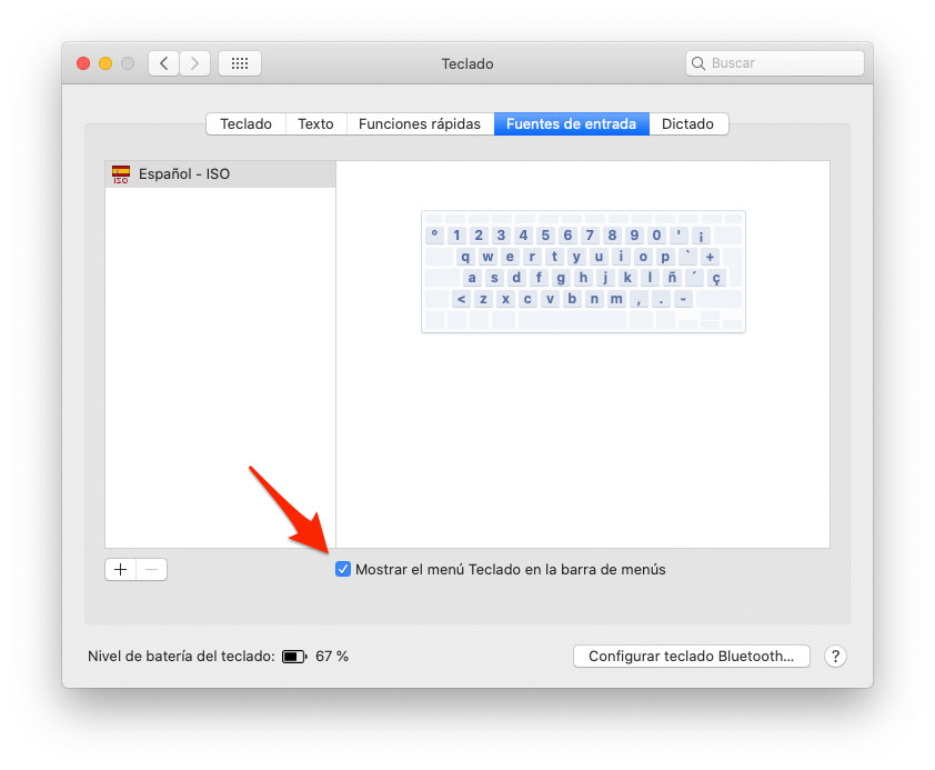 Tampilkan menu keyboard di Mac