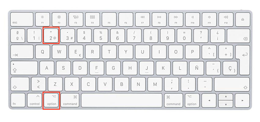 Kombinasi tombol untuk meletakkan arroba @ di Mac