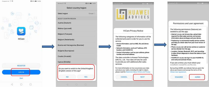 Cara Memperbarui Perangkat Huawei / Kehormatan menggunakan Aplikasi HiCare 1