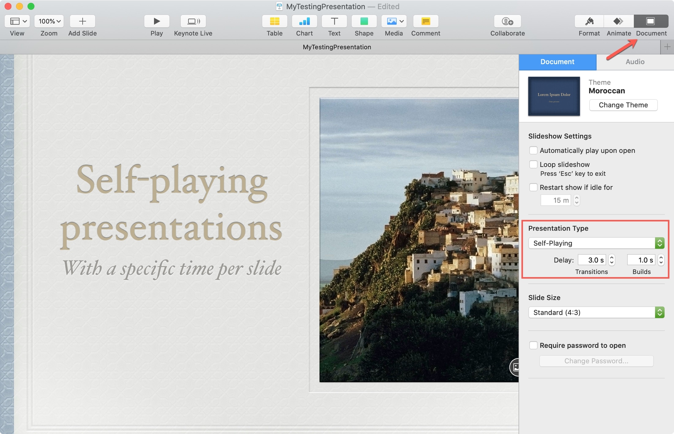 Mainkan sinkronisasi slide Keynote Mac