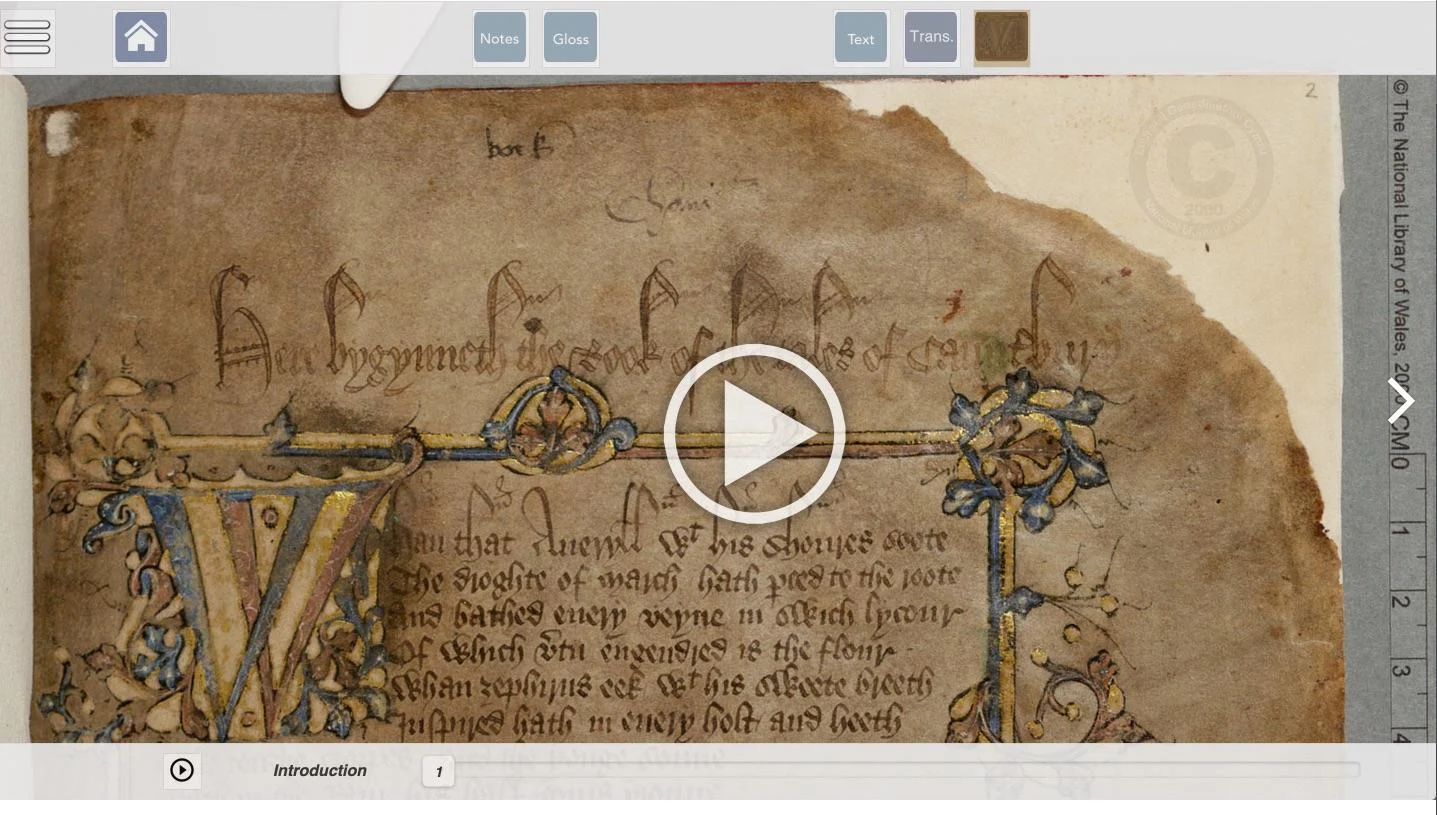 Canterbury Tales melihat cahaya dalam format aplikasi
