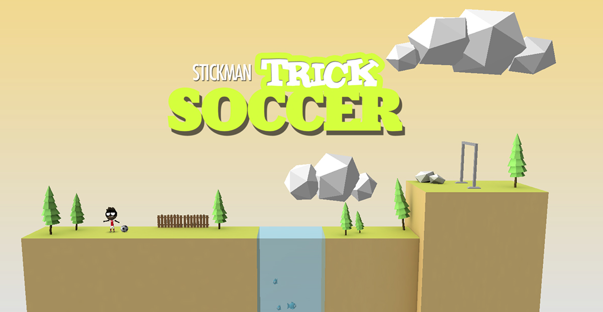 Memukul bola sangat keras di Stickman Trick Soccer