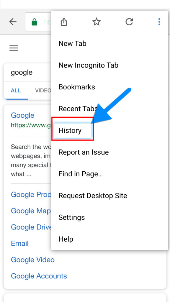 Как удалить всю историю поиска в Google