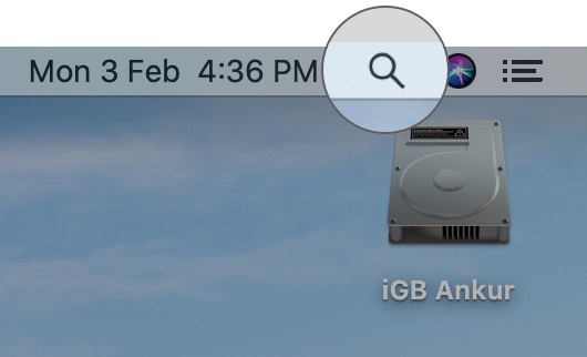 Klik ikon Cari di Mac