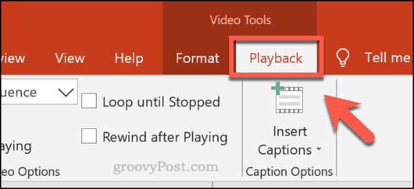 Tab menu playback untuk video dalam PowerPoint