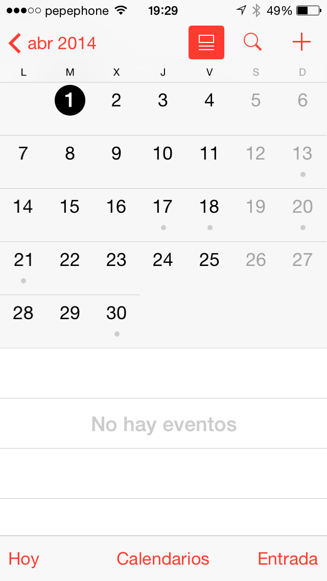IOS 7.1 Calendar - tangkapan layar 2