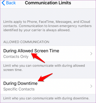 Limit Kids Call Text Wajah Waktu Iphone Membatasi Waktu Henti Selama Waktu yang Diizinkan