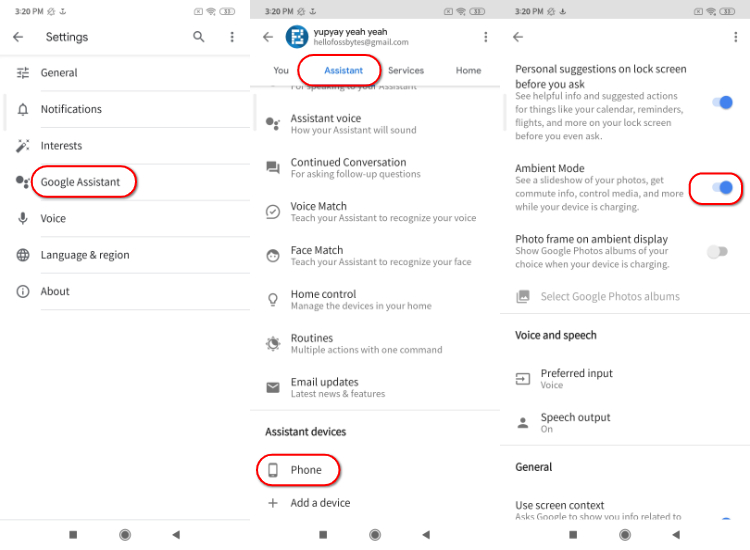 Aktifkan mode Google Ambient Xiaomi