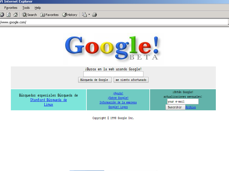 Google pada tahun 1998