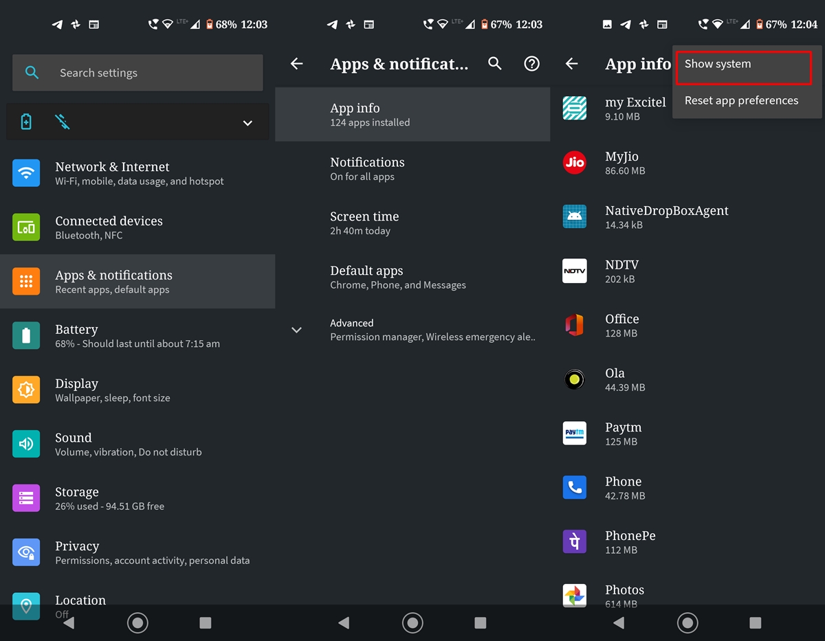 Anpassa din webbläsares meddelandesystem på Android 10